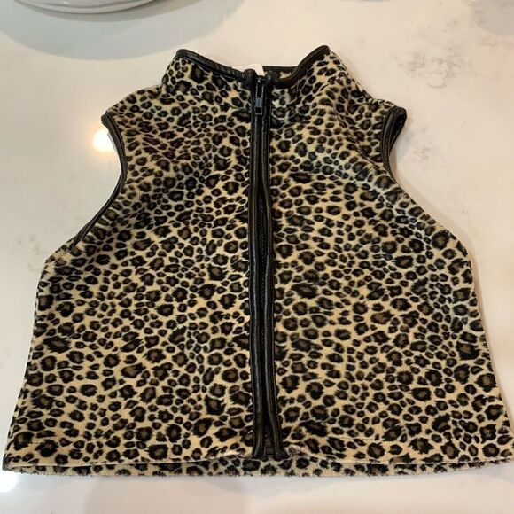 Leopard Vest Girl’s Black Trim Large (Junior) Zipper - Picture 2 of 6